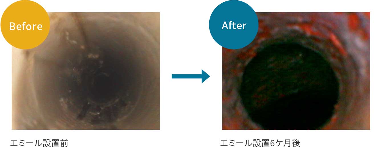 半年経過した開放式冷却塔