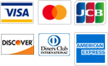 VISA, Master Card, JCB, DISCOVER, Diners Club, Amex